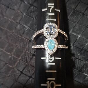 Elegant Silver and Blue Gemstone Ring